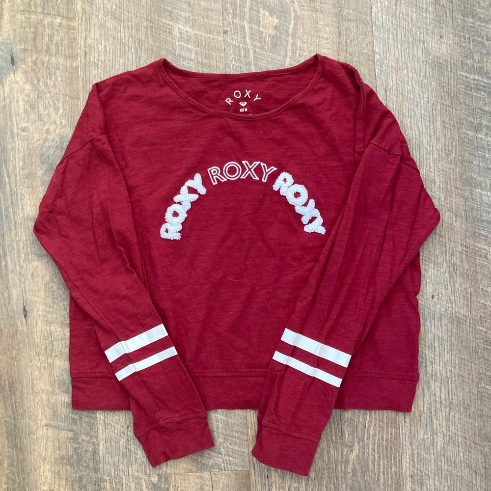 ROXY | Red Long Sleeve Sherpa ‘Roxy’ Lettered Shirt